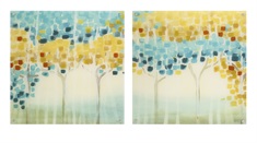 Forest Mosaic Acrylic Floating Wall Art - Ast 2