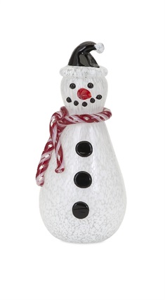 Frosty Medium Glass Snowman