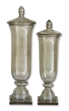 Gilli Glass Decorative Containers, Set/2