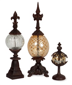 Glass and Metal Finials