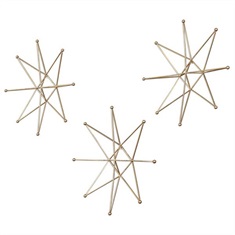 Gold Stars Wall Art, S/3