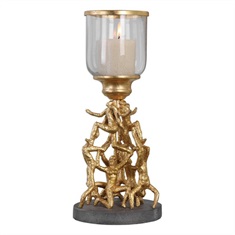 Golden Gymnasts Candleholder