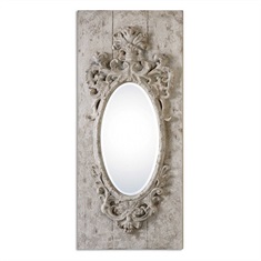 Guardia Gray-Ivory Oval Mirror