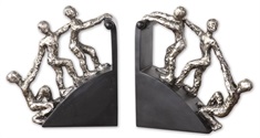 Helping Hand Nickel Bookends, Set/2