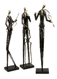 Jazz Club Musician Statuaries - Set of 3