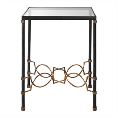 Josie Industrial Black Accent Table