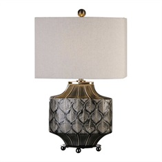 Kavala Crackled Charcoal Lamp