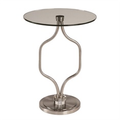 Kizma Brushed Nickel Accent Table