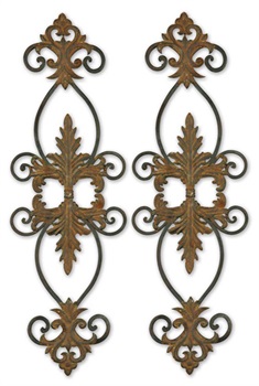 Lacole Rustic Metal Wall Art, Set/2