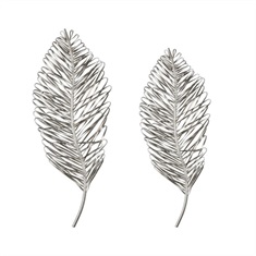 Leaflets Silver Wall Art S/2