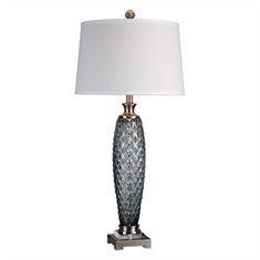 Lonia Gray Glass Lamp