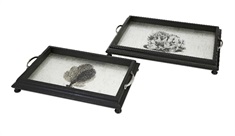 Martinique Coral Decorative Trays - Set of 2