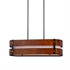 Milford 4 Light Oval Wood Chandelier