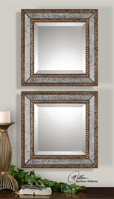 Squares Antique Mirror Set/2