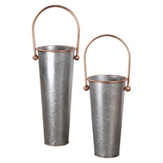 Ortensia Galvanized Flower Buckets Set/2