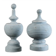 Philippa Powder Blue Finials S/2
