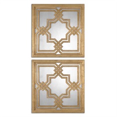 Piazzale Gold Square Mirrors S/2