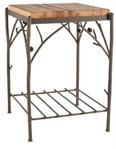 Pine Iron Butcher Block Table
