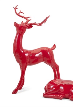 Playful Reindeer- Red (antlers KD)-Standing