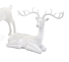 Playful Reindeer- White (antlers KD)-Sitting