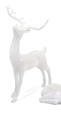 Playful Reindeer- White (antlers KD)-Standing