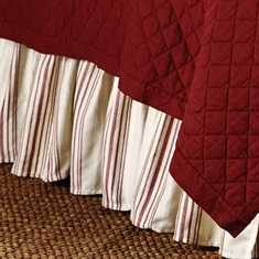 Prescott Red Striped Bedskirt