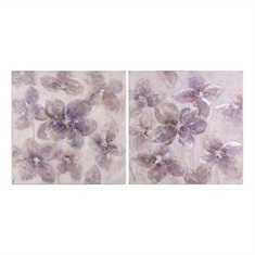 Pretty Pastels Floral Art S/2