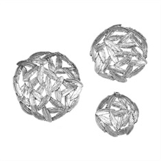 Quills Silver Circular Wall Art S/3