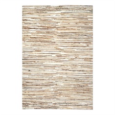 Riviera Ivory Brown Striped Rug Swatch