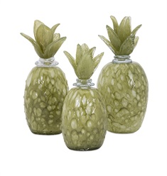 Rolanda Glass Pineapples with Stoppers - Set of 3