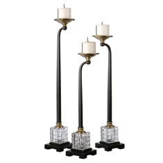 Rondure Bronze Candleholders, S/3