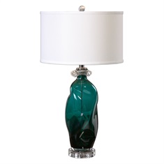 Rotaldo Blue-Green Glass Table Lamp