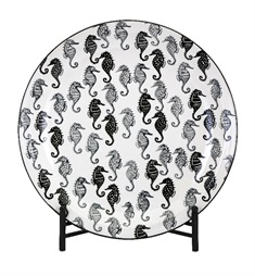 Sabah Ceramic Decorative Charger with Stand
