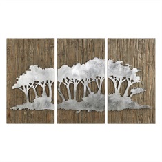 Uttermost Safari Views Silver Wall Art S/3