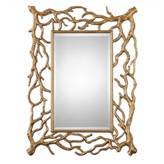 Sequoia Gold Tree Branch Mirror