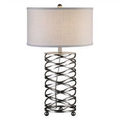 Serpentine Burnished Silver Lamp