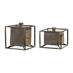 Slate Cube Boxes S/2