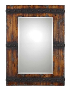 Stockley Rustic Mahogany Mirror