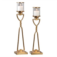 Susana Gold Candleholders S/2