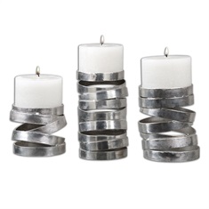 Tamaki Silver Candleholders, S/3