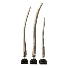 Teak Branches Statues, S/3