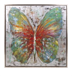 Tenley Butterfly Framed Oil Painting