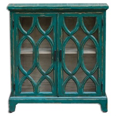 Theona Azure Blue Console Cabinet