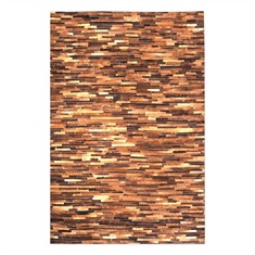Tiago Medium Brown Striped Rug Swatch