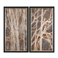 Twigs Hand Painted Art, S/2