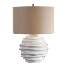 Uttermost Gisasa Crackled White Lamp
