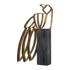 Uttermost Gold Perched Parrot Sculpture