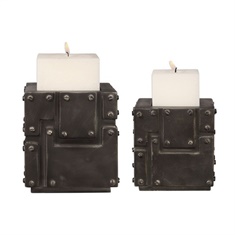 Uttermost Malak Metal Block Candleholders Set/2