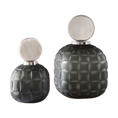 Uttermost Nafuna Charcoal Glass Bottles S/2