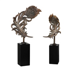 Uttermost Quill Feathers Sculpture S/2